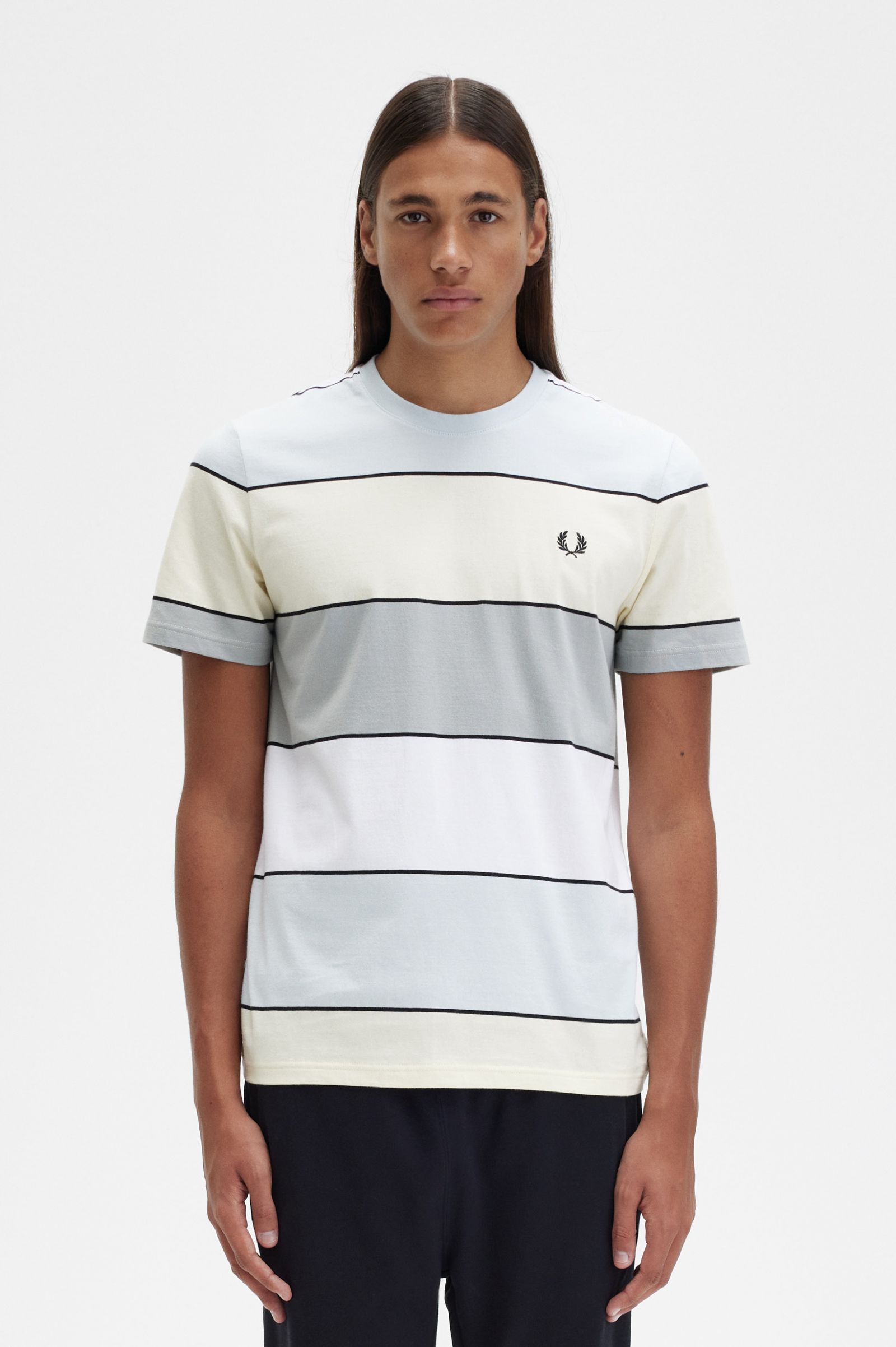 Fred Perry Bold Stripe Sirt in Ice Cream