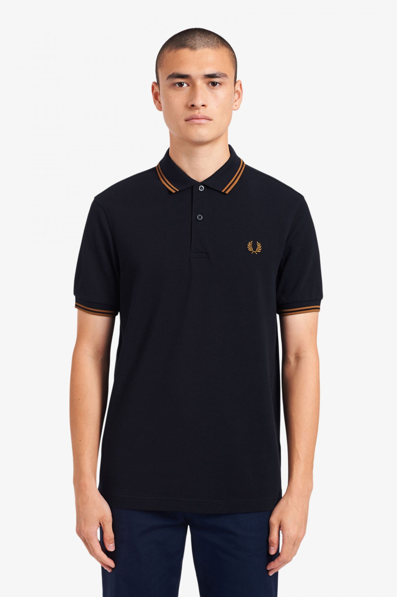 Fred Perry Poloshirt Navy/Dark Caramel M68-S