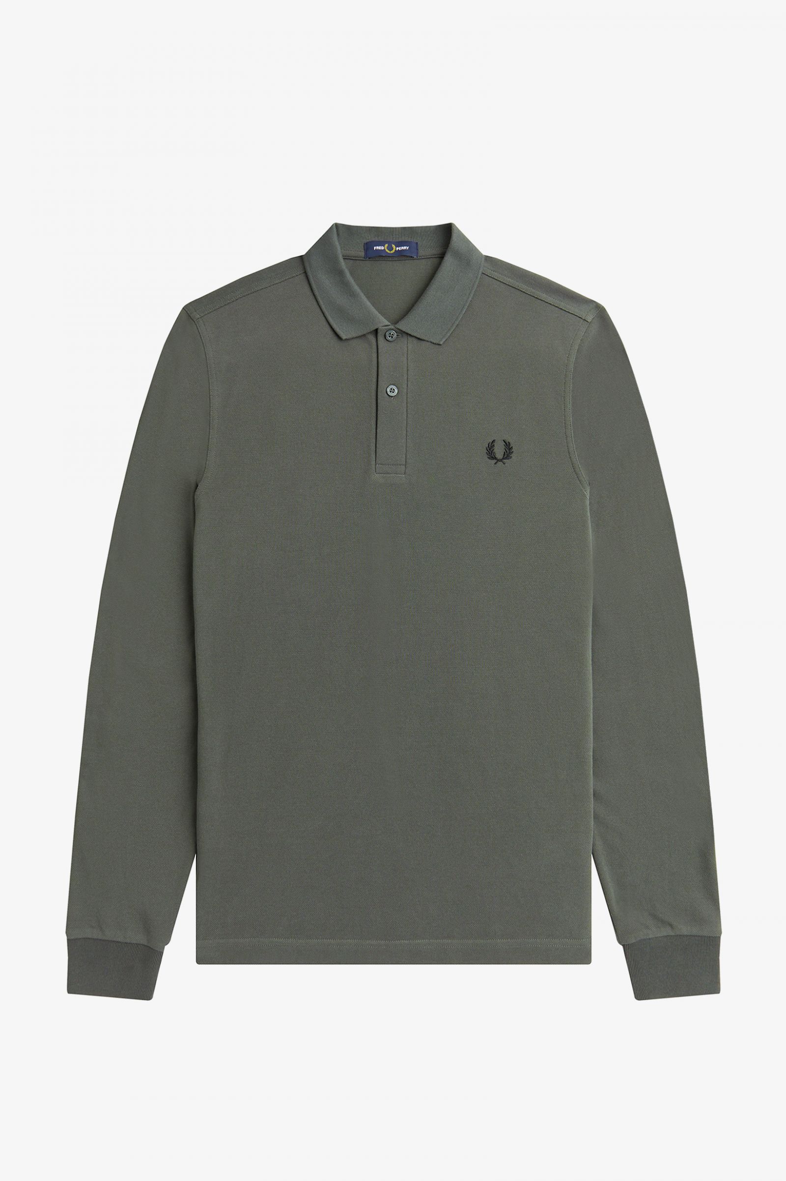 Fred Perry M6006 long sleeve plain shirt - Feldgrün