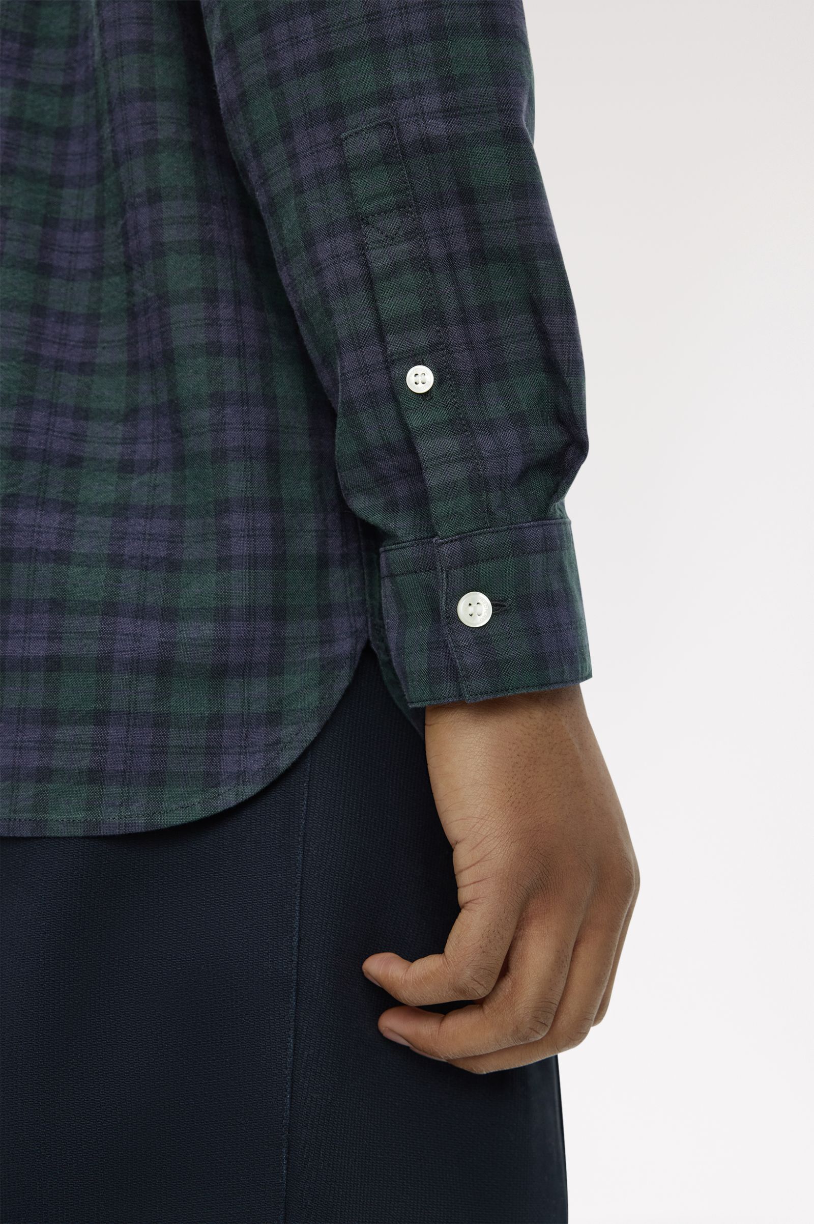Fred Perry Blackwatch Tartan Oxford Shirt (Blackwatch Tartan)