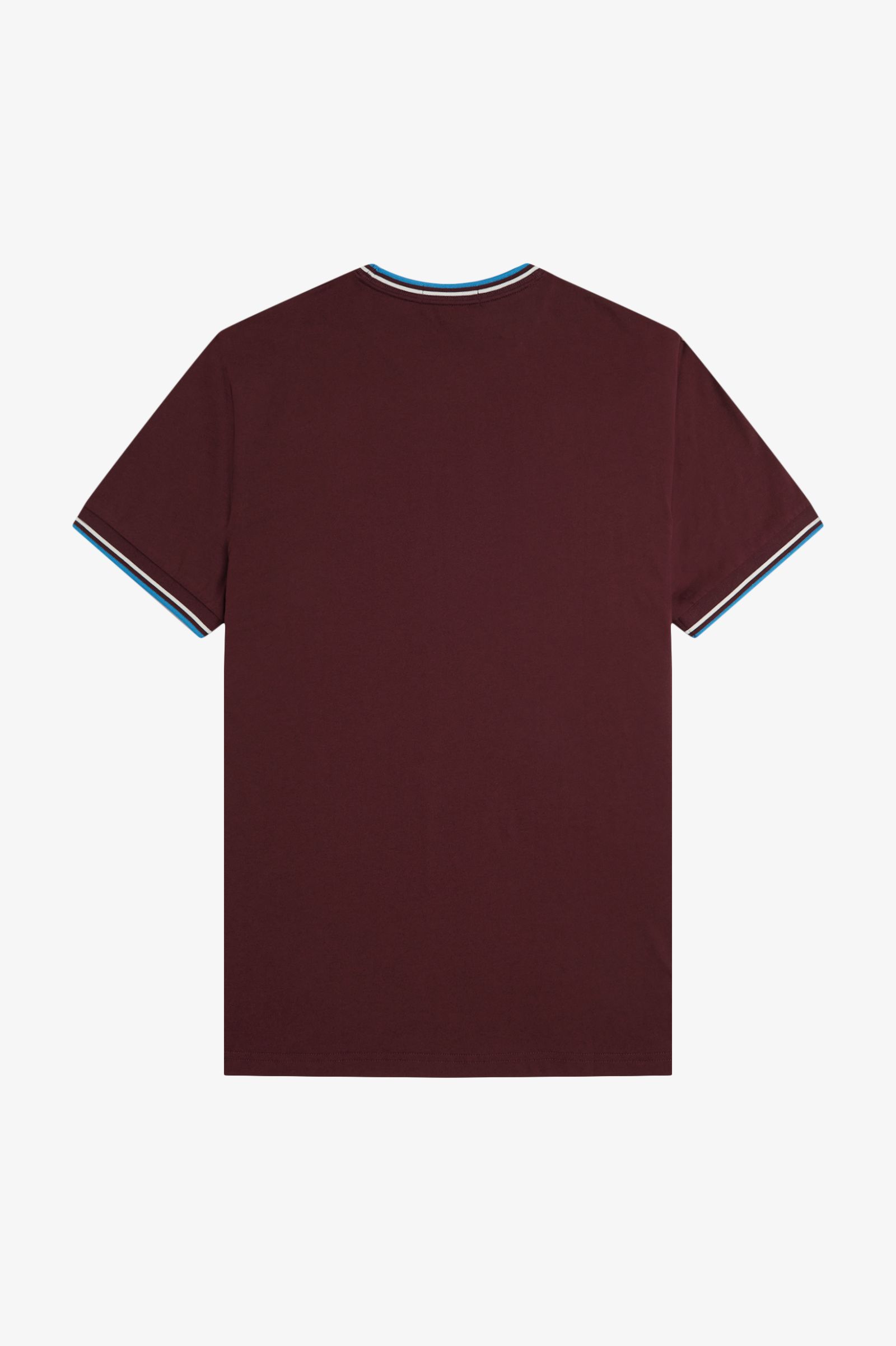 Fred Perry Twin Tipped T-Shirt in Oxblood/Ecru/Court Blue  