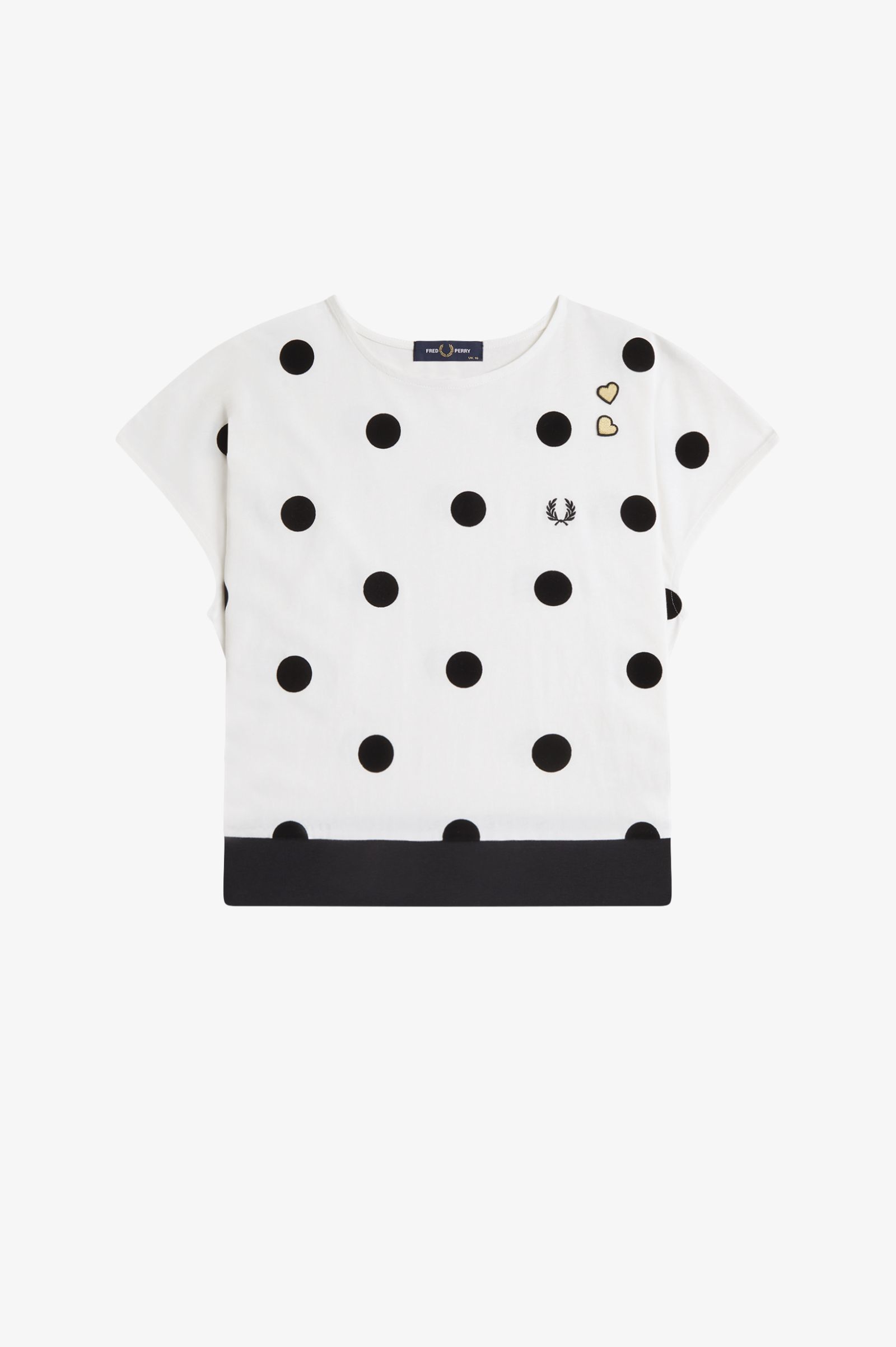 Fred Perry Amy Winehouse Flocked Polka Dot Top (Snow White)