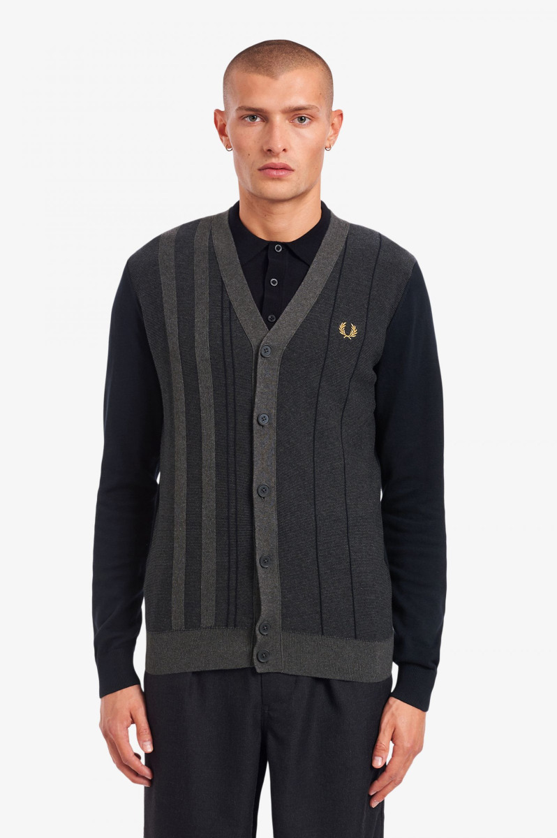 Fred Perry Cardigan Textured Stripe Navy K1532-L