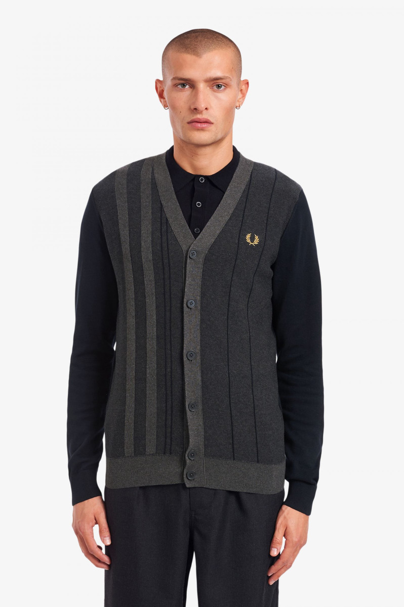 Fred Perry Cardigan Textured Stripe Navy K1532-M