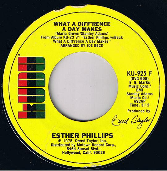 Esther Phillips - What A Diff'ence A Day Makes / Turn Around, Look At Me (7")