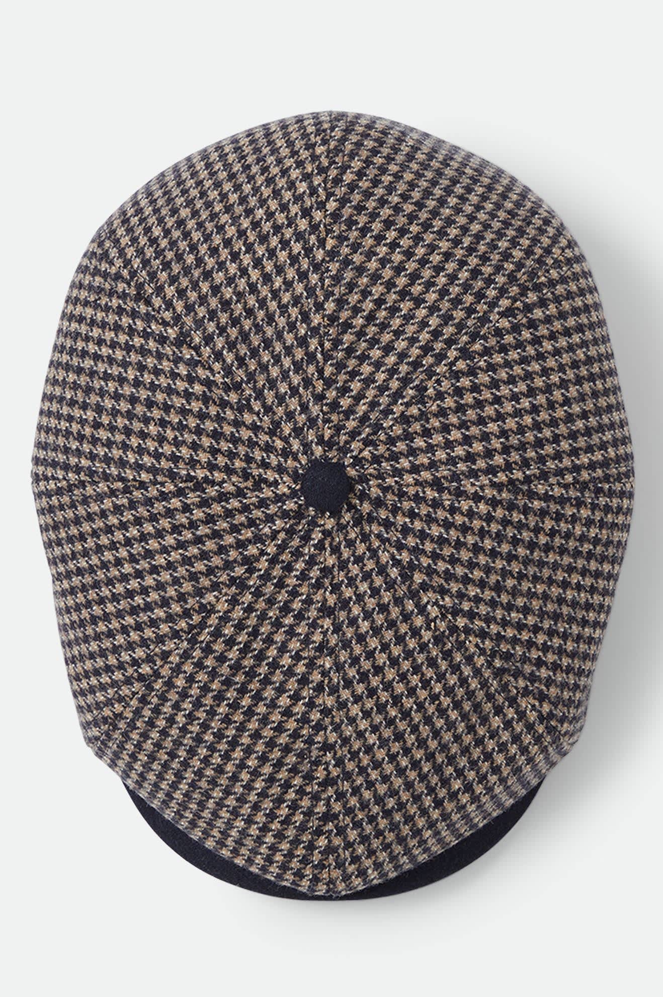 Brixton Brood Snap Cap (Navy/Sand Houndstooth)