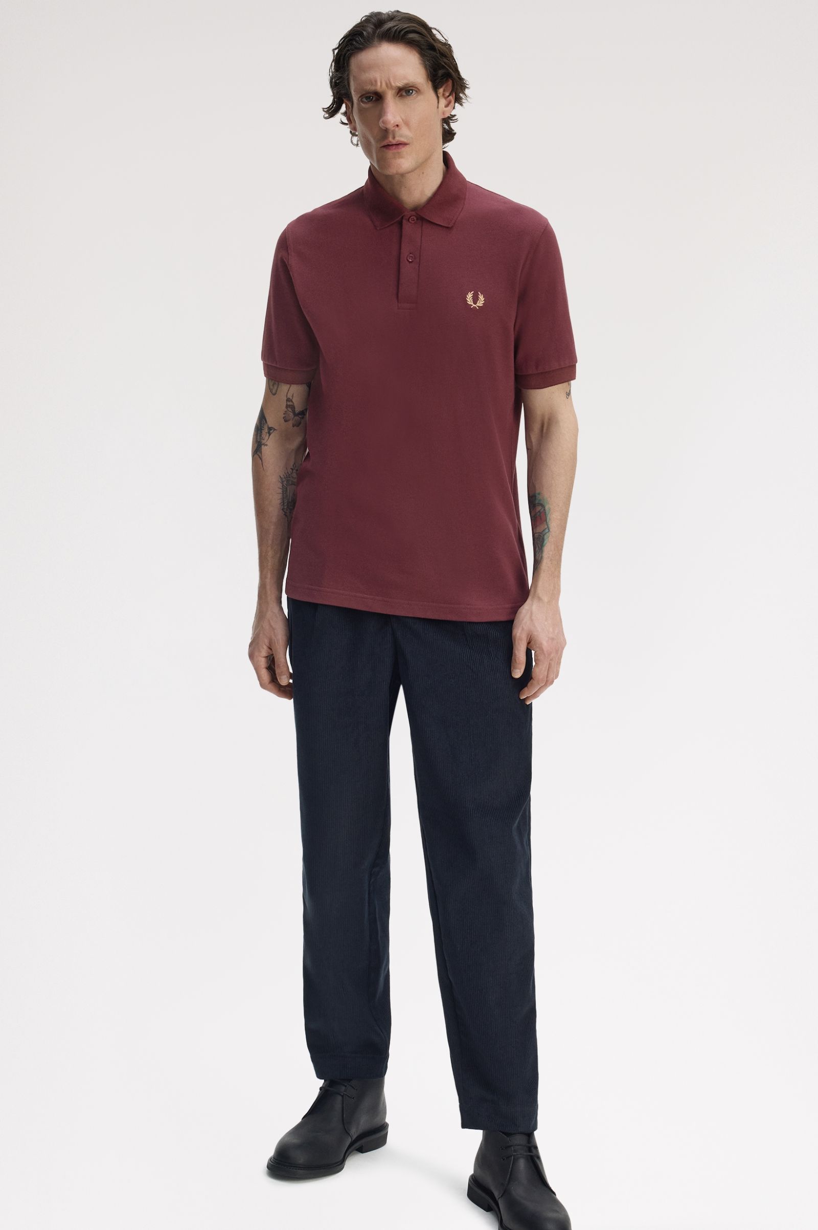 Fred Perry Made in England M3 Poloshirt (Oxblood/Champagne)