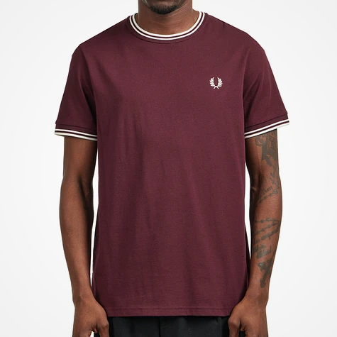 Fred Perry Twin Tipped T-Shirt (Oxblood/Ecru)
