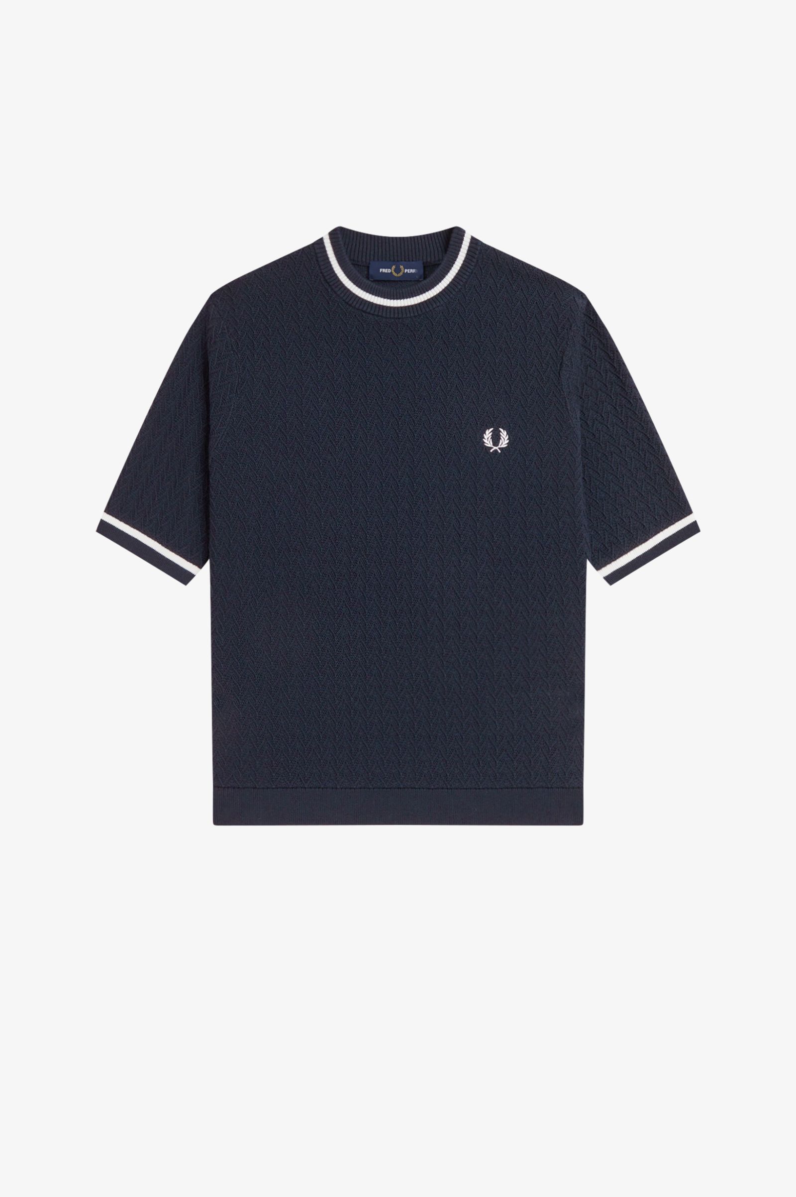 Fred Perry Textured Knitted Top (Navy)