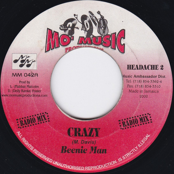 Beenie Man – Crazy / Jiggy Version (7")                    