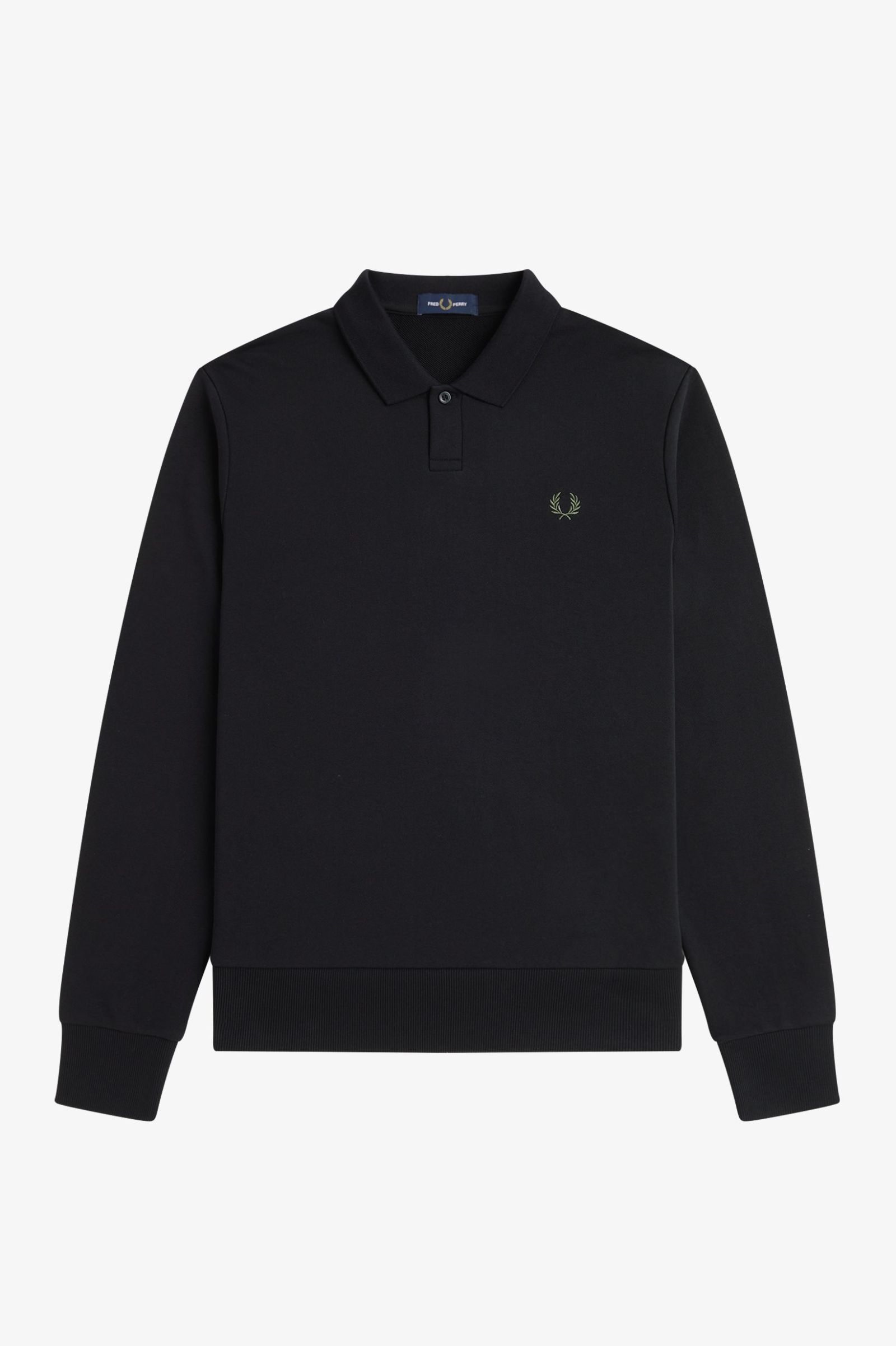 Fred Perry Collared Sweatshirt in Black