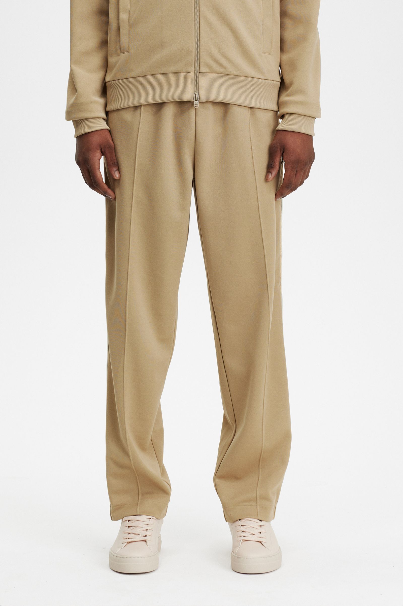 Fred Perry Tape Detail Track Pants in Warm Stone