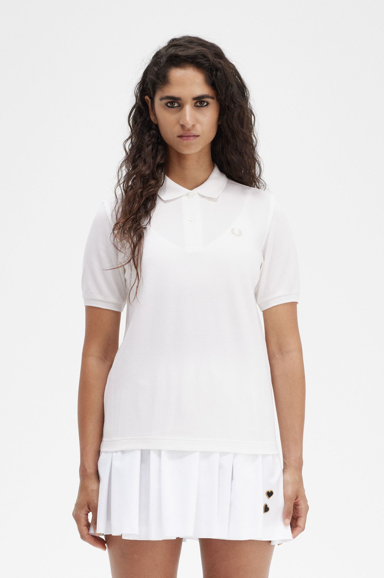 Fred Perry Damen Plain Polo Shirt (Snow White)