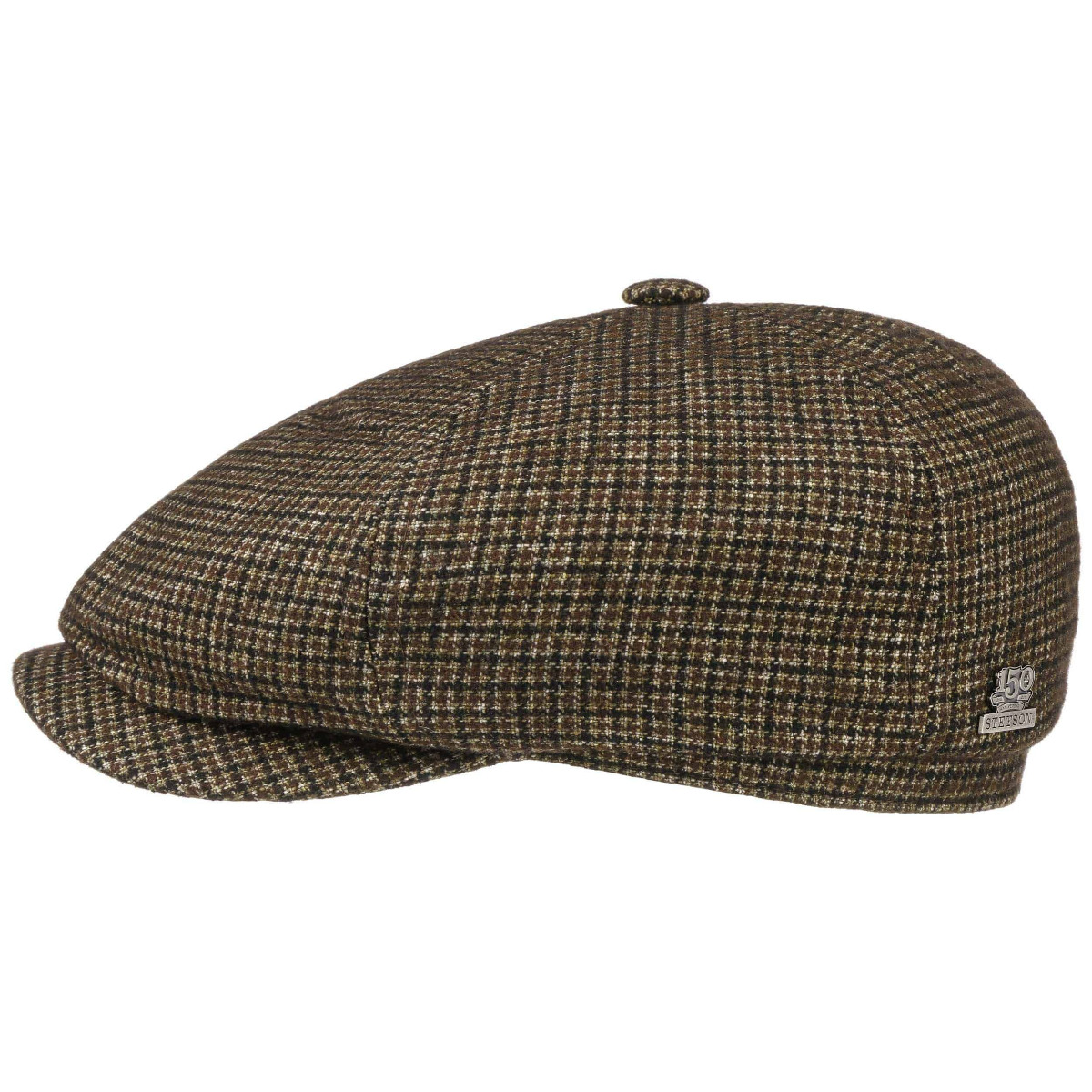 Kennett Wool-Mix Flat Cap brown-black-63