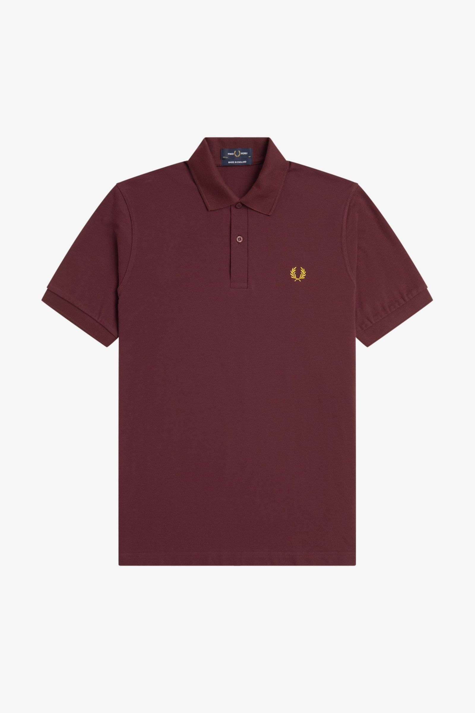 Fred Perry Made in England M3 Shirt in Oxblood/Honeycomb 