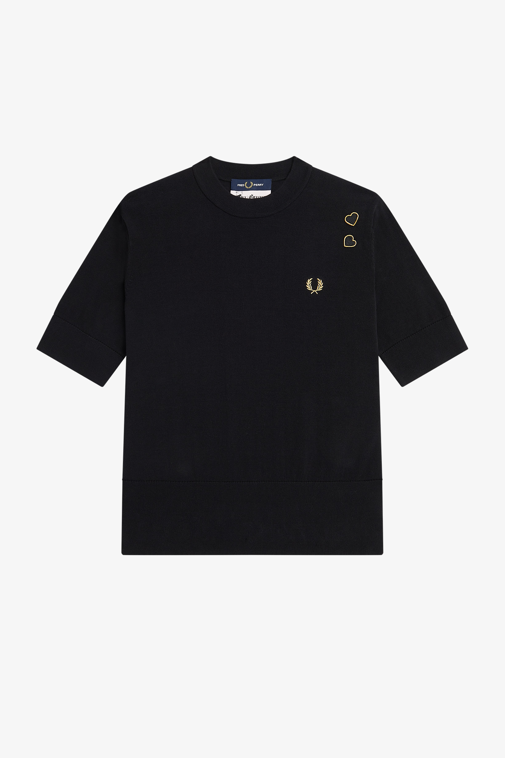 Fred Perry Amy Winehouse Foundation Short Sleeve Jumper Black