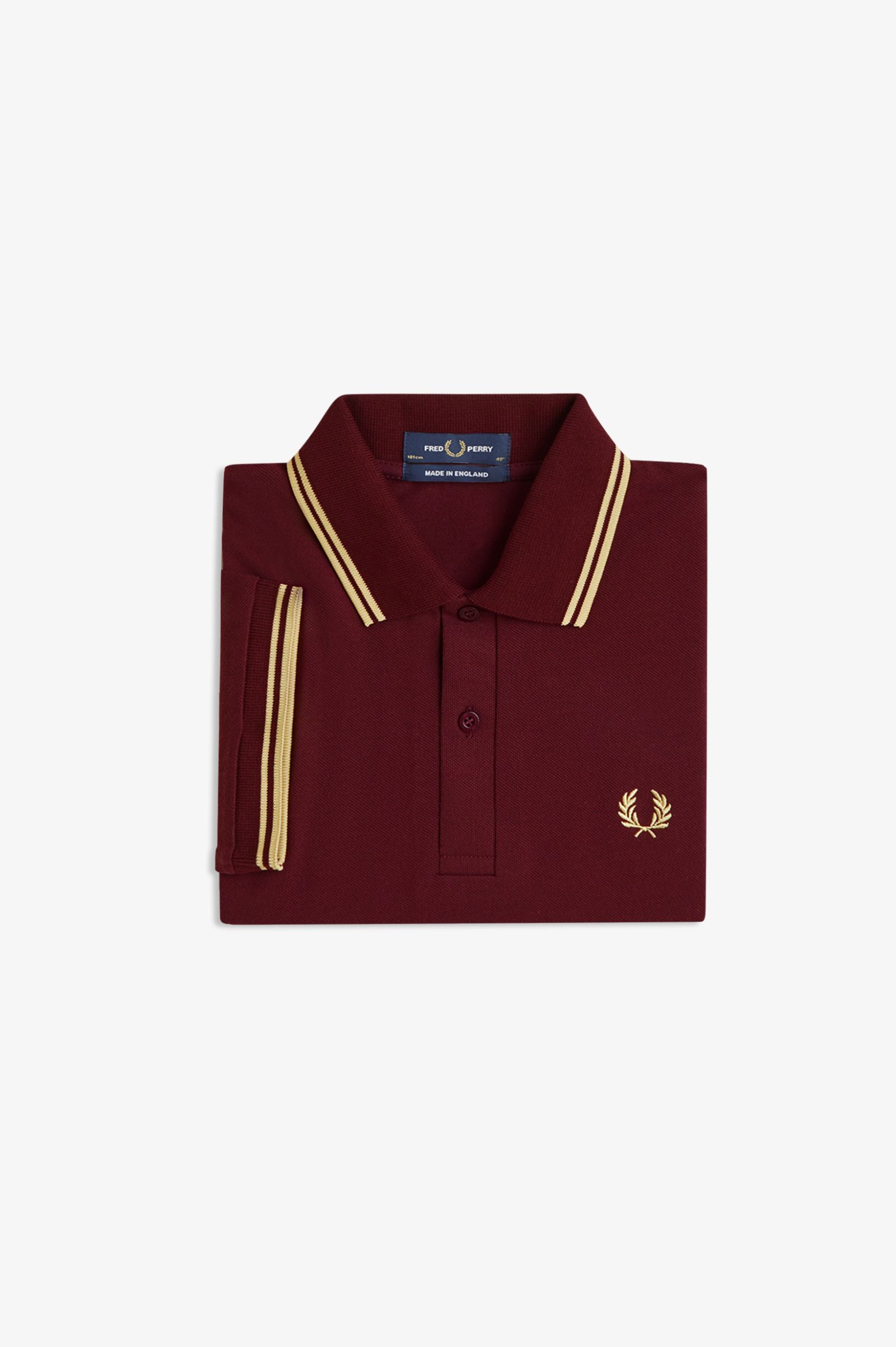 Fred Perry Made in England M12 Poloshirt (Oxblood/Champagne)