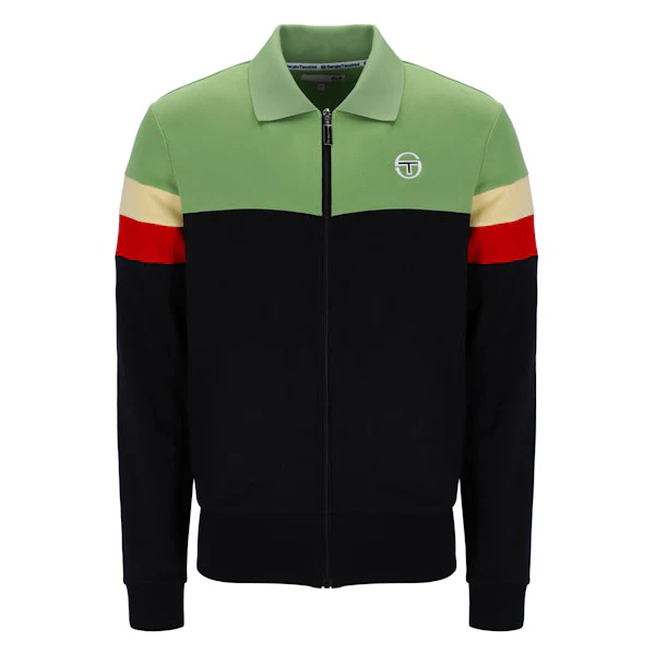 Sergio Tacchini Tomme Track Jacket in Black/Jade Green 