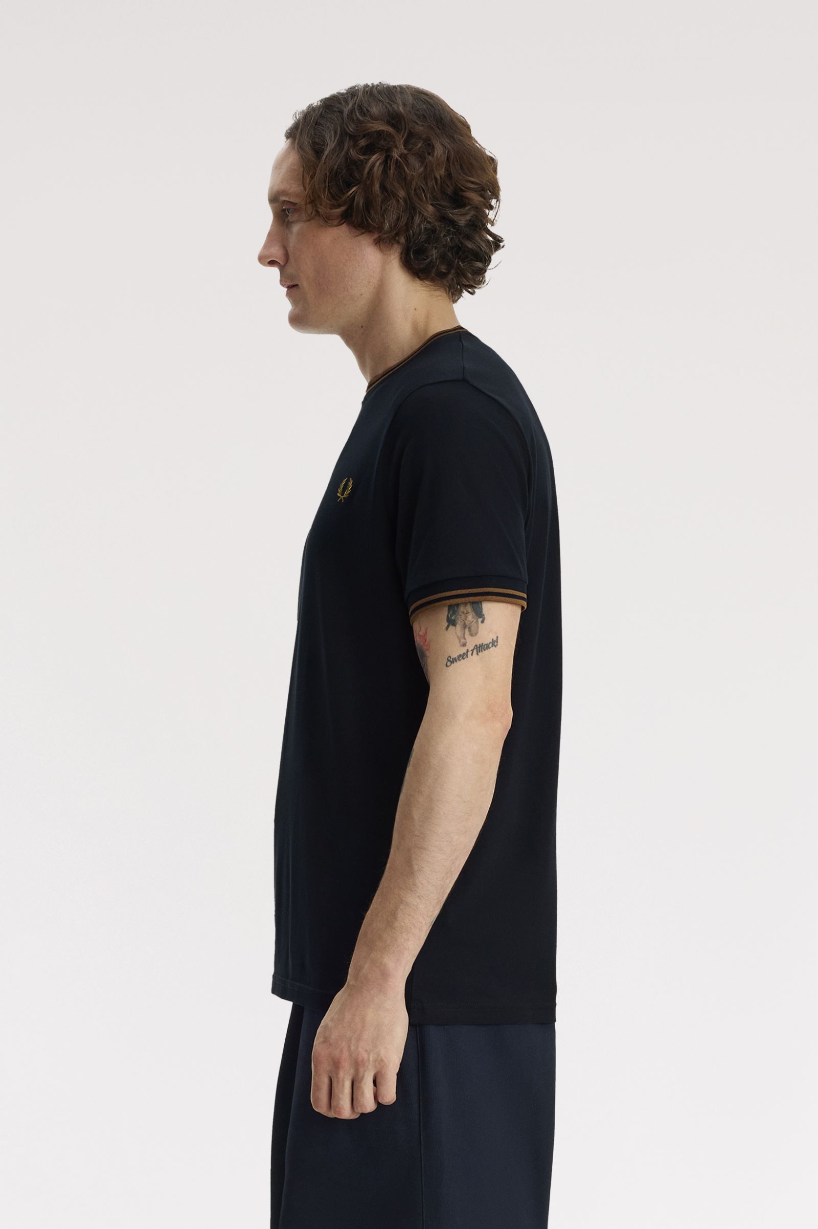 Fred Perry Twin Tipped T-Shirt (Navy/Bronze)
