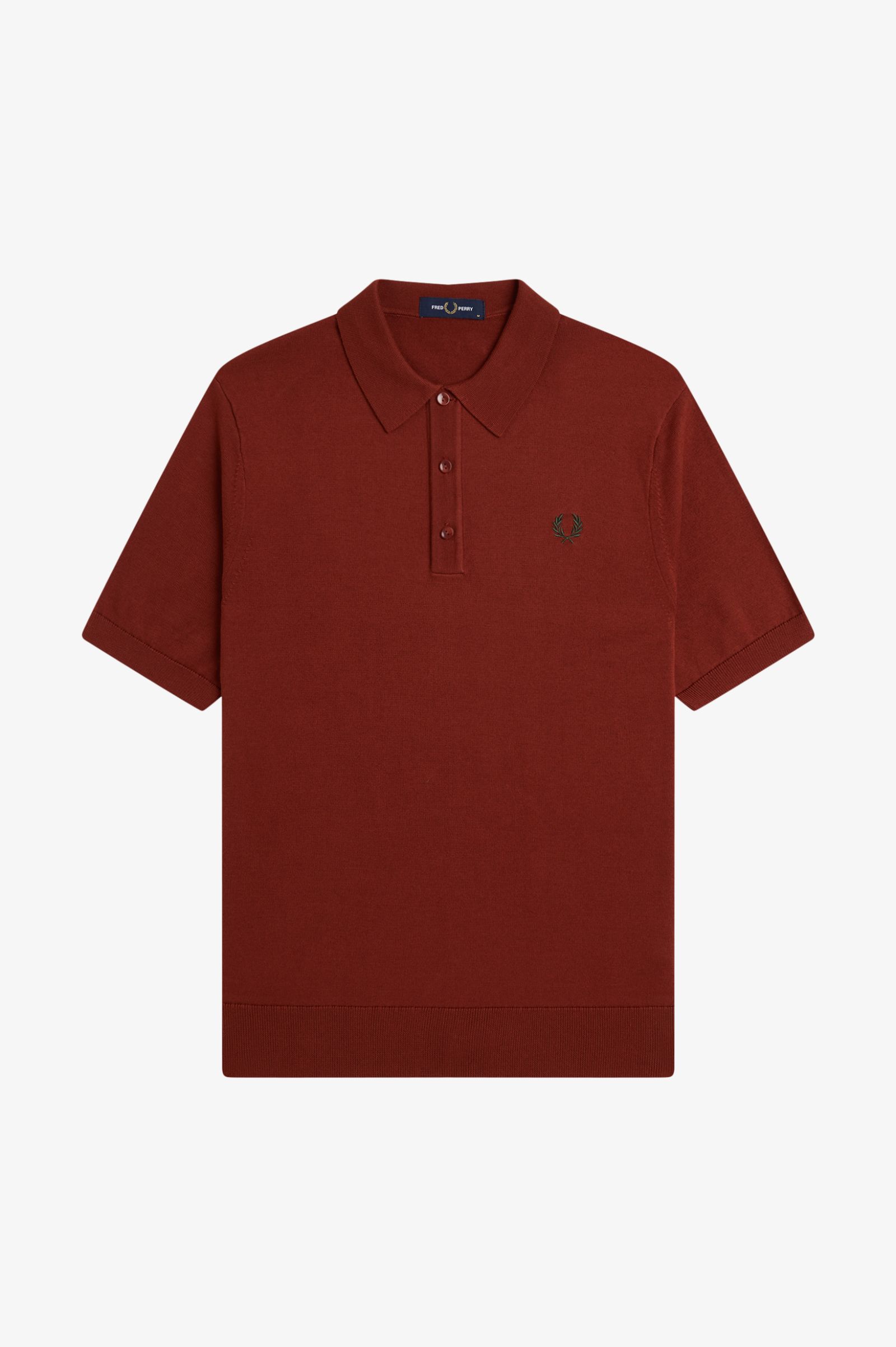 Fred Perry Cotton Knitted Shirt (Brandy) 