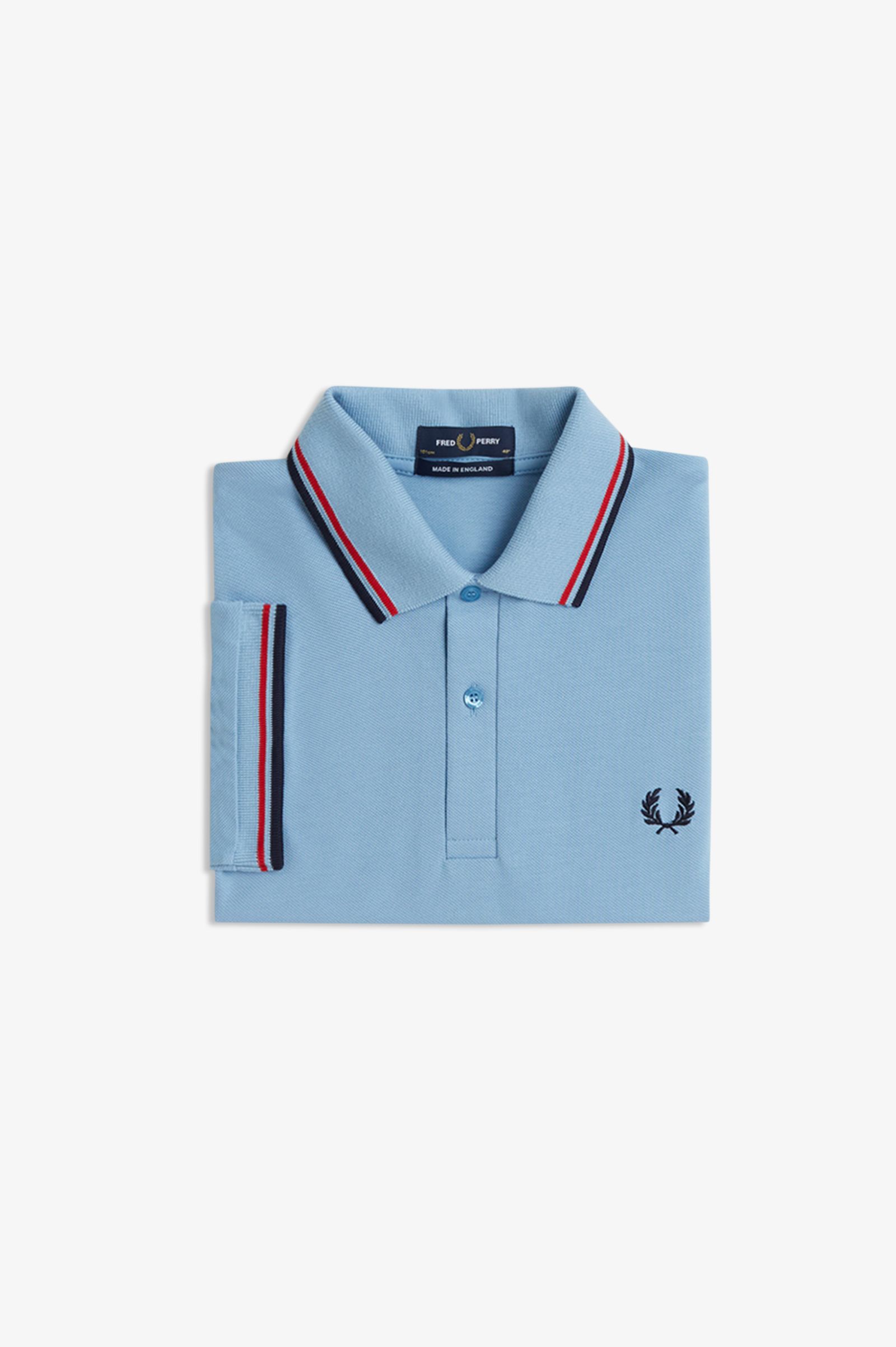 Fred Perry Twin Tipped Polo Shirt (Sky/Red/Navy)