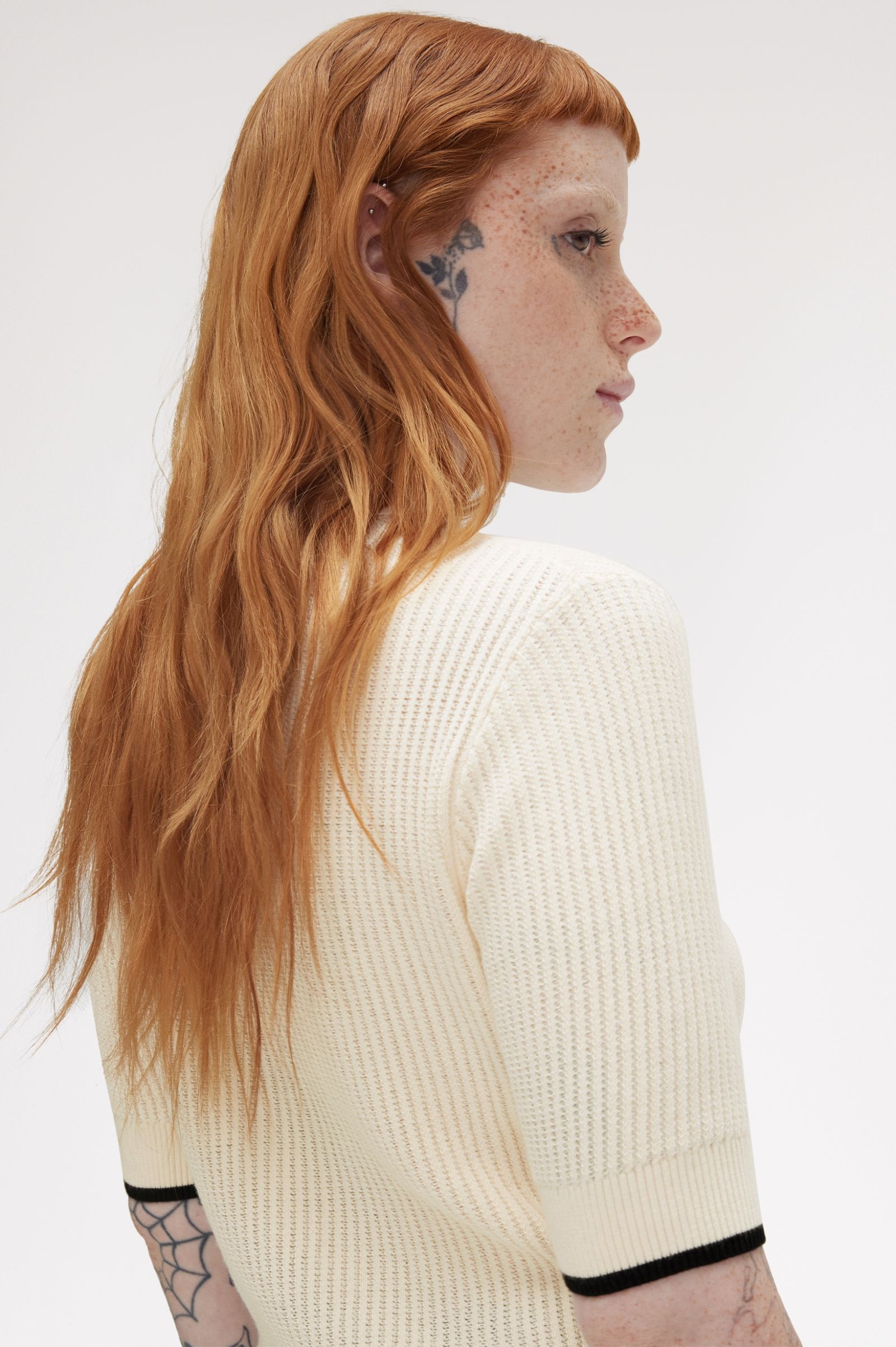 Fred Perry Mesh Knit Polo Shirt in Silky Peach