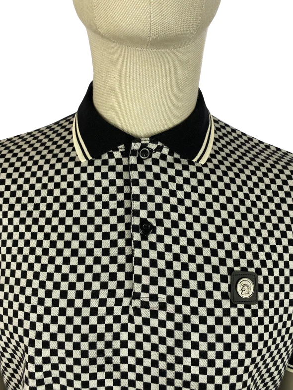 Trojan 'Chequerboard' Panel Polo Shirt TR/8718