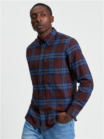 Ben Sherman Ombre Check Shirt (Marine)