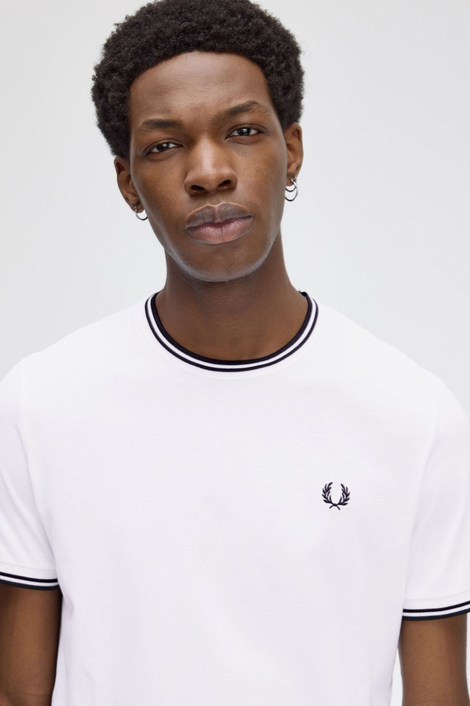 Fred Perry Twin Tipped T-Shirt in White 