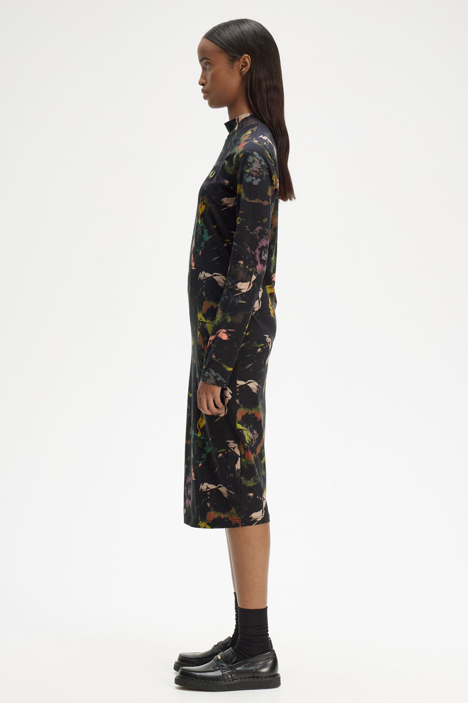Fred Perry Floral Print Dress (Black)
