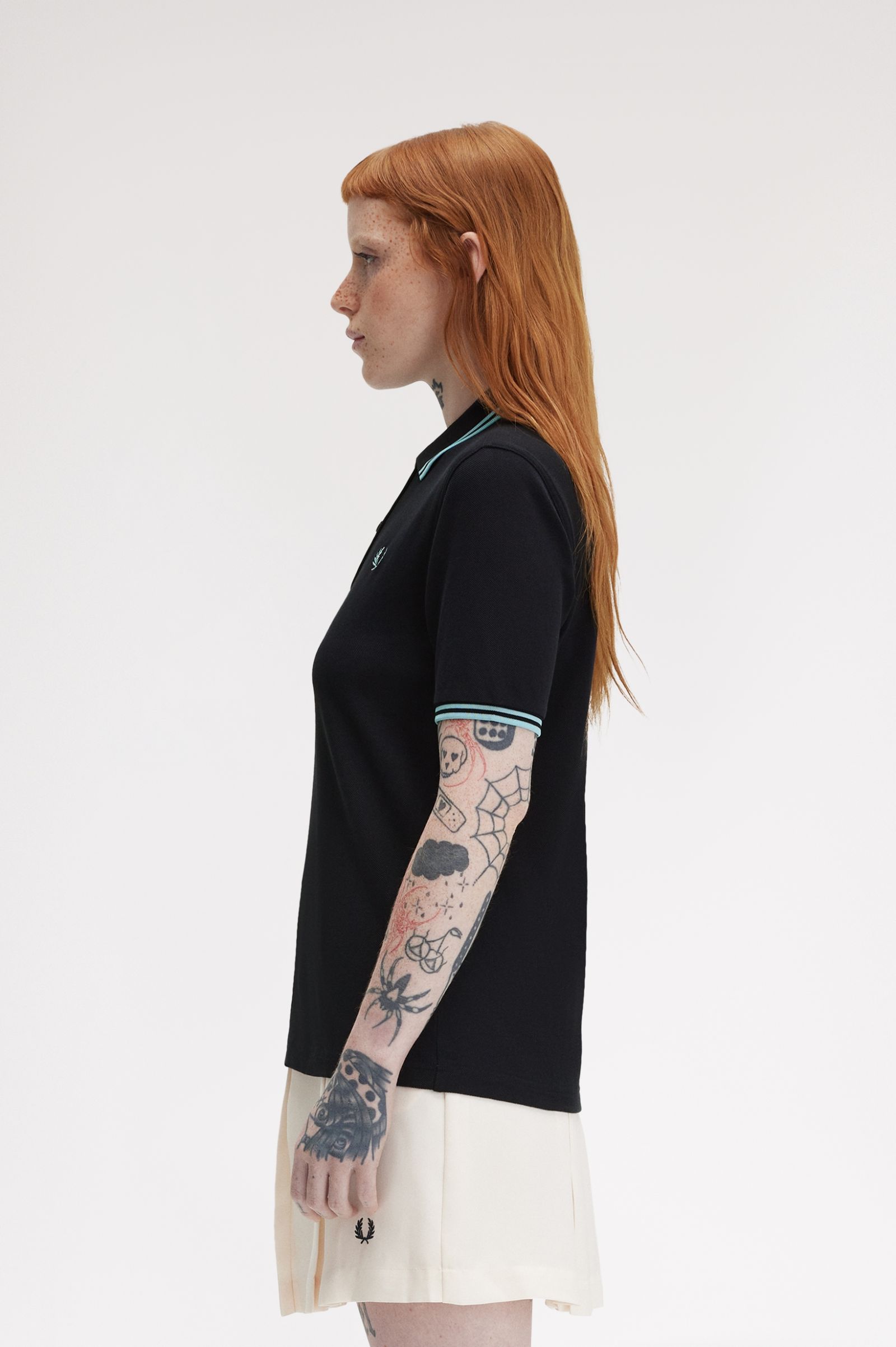 Fred Perry Twin Tipped Shirt G3600 in Navy/Mint Blue