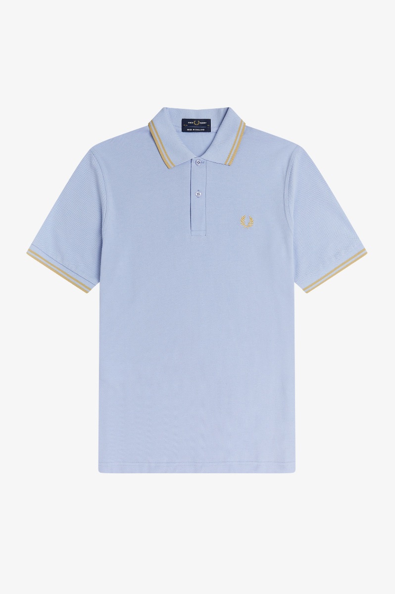 Fred Perry Made In England Twin Tipped Polo Shirt M12 Lido Blue-42