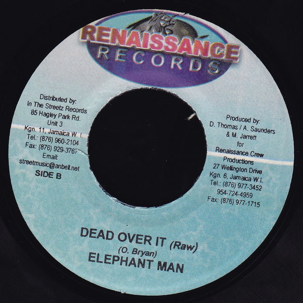 Elephant Man – Dead Over It (Edit) /  Dead Over It (Raw) (7")              