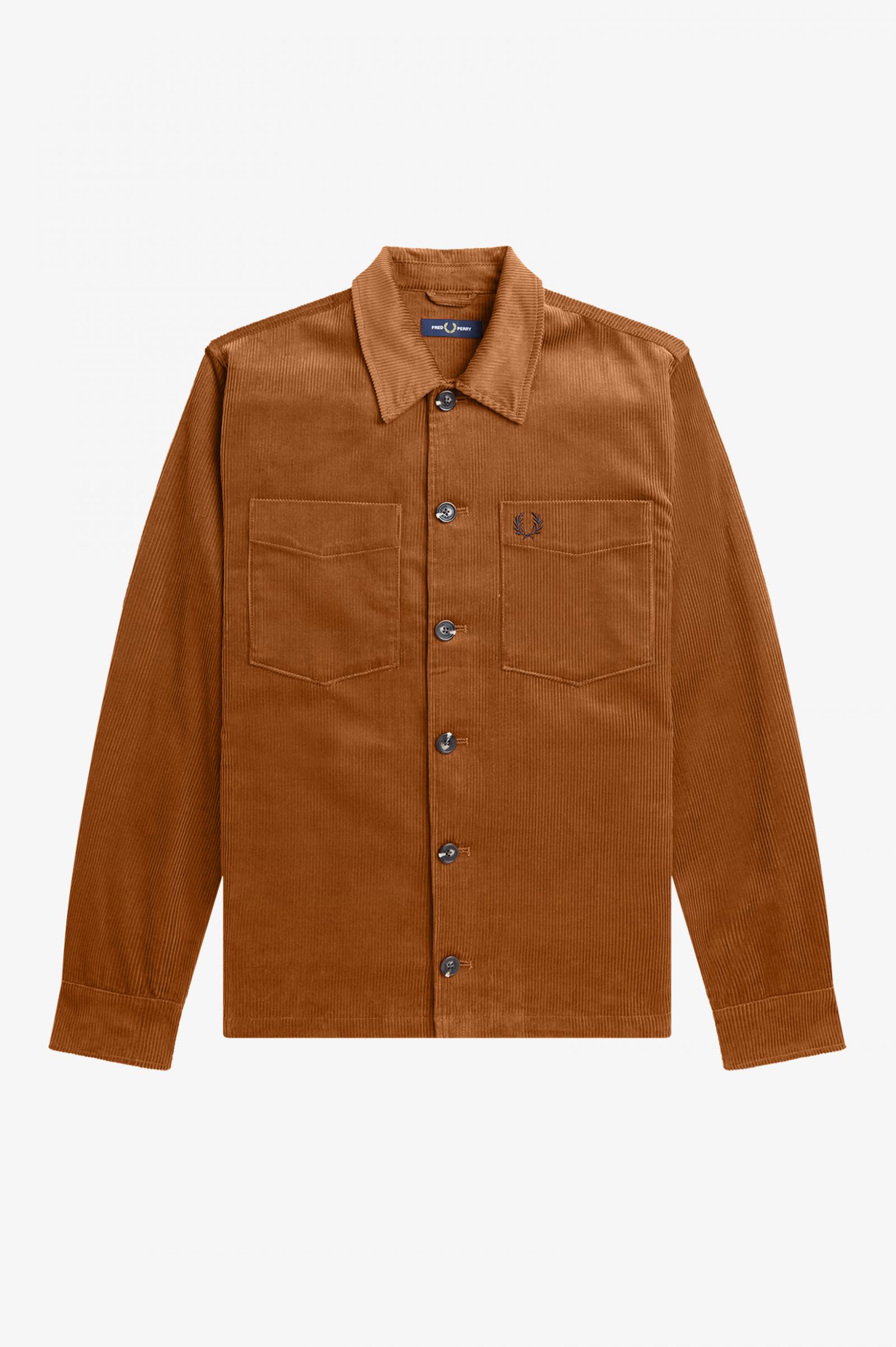 Fred Perry Cord-Hemdjacke Nussbraun