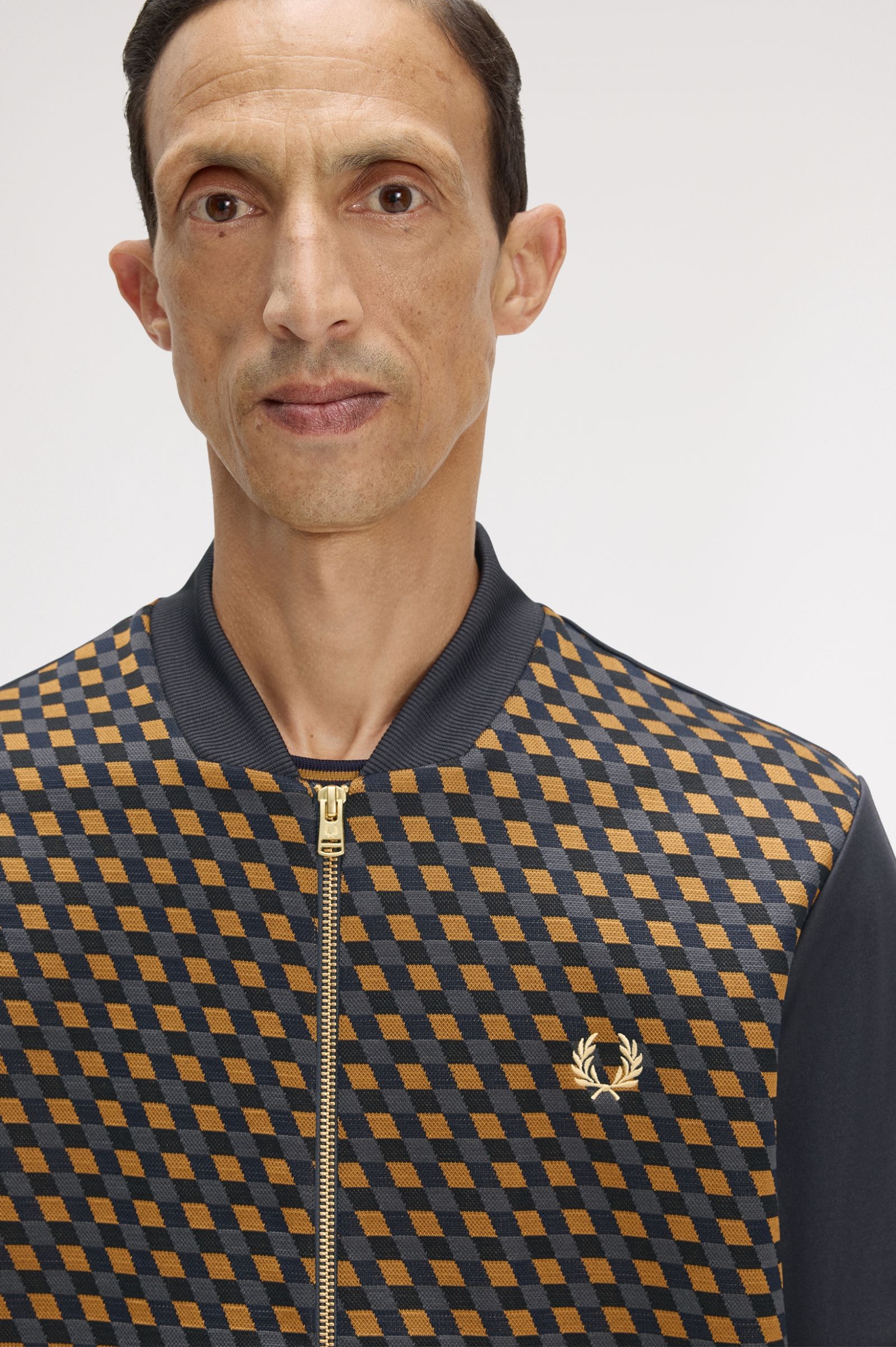 Fred Perry Geometric Track Jacket (Anchor Grey)