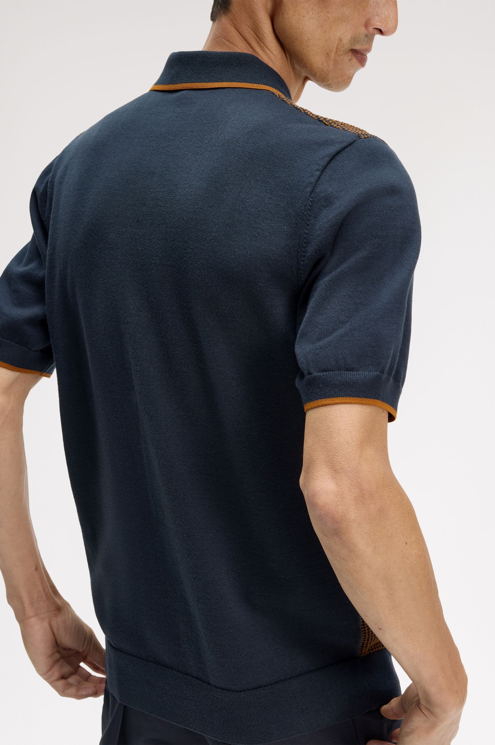 Fred Perry Tonic Waffle Knitted Shirt (Navy)