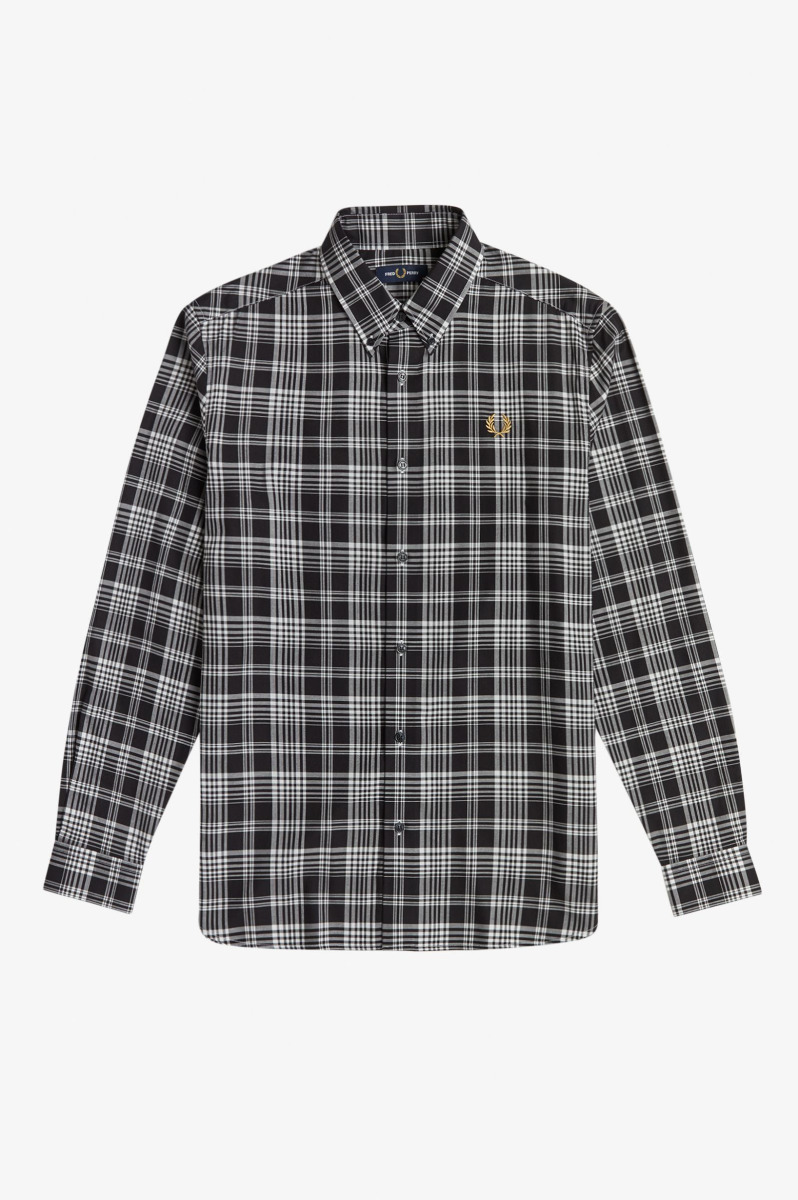 Fred Perry Hemd Monochrome Check Black M1554-L