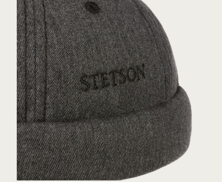 Stetson Cotton Melange Docker Hat in Anthracite