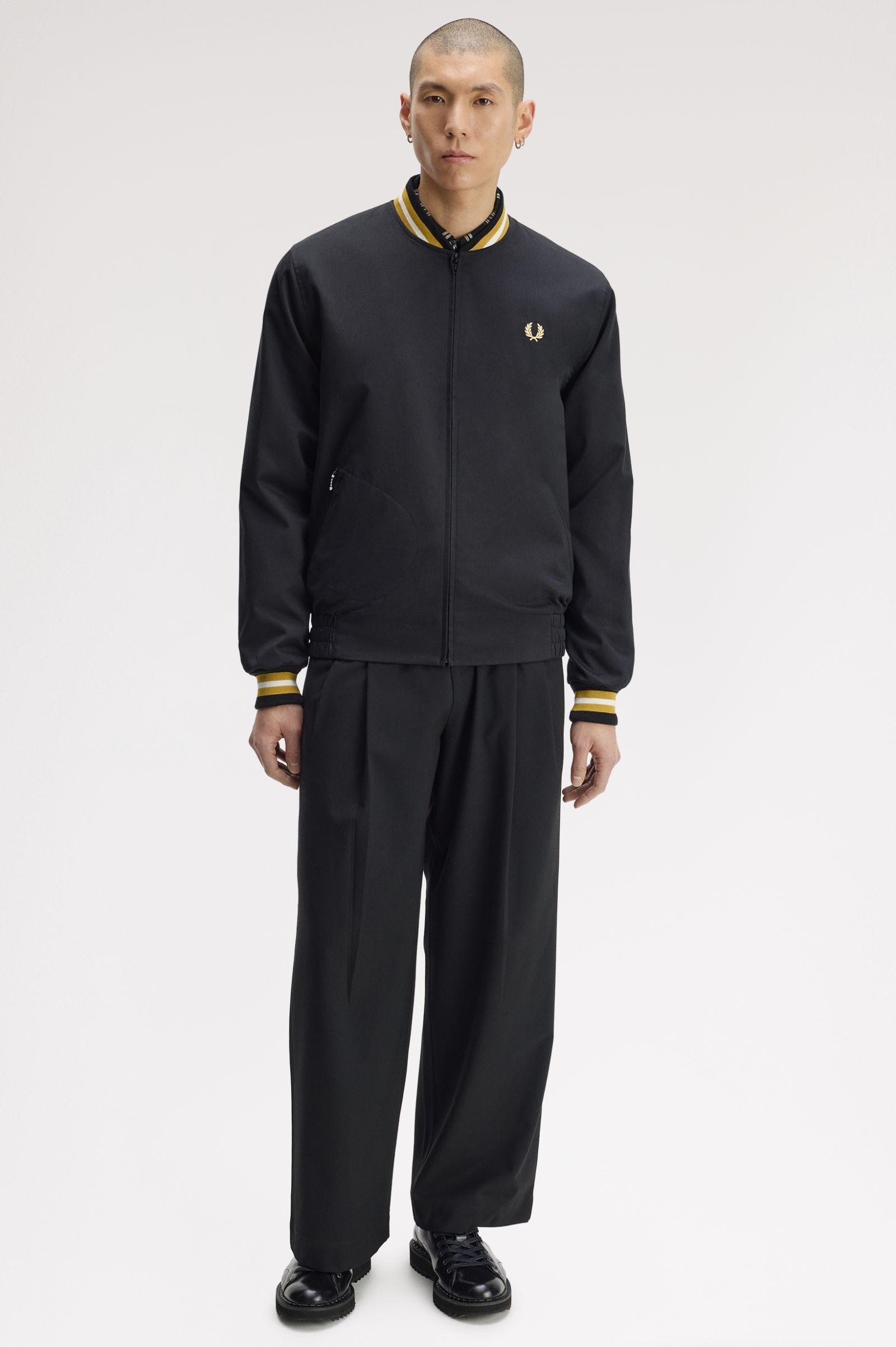 Fred Perry Twill Tennis Bomber Jacket (Black)