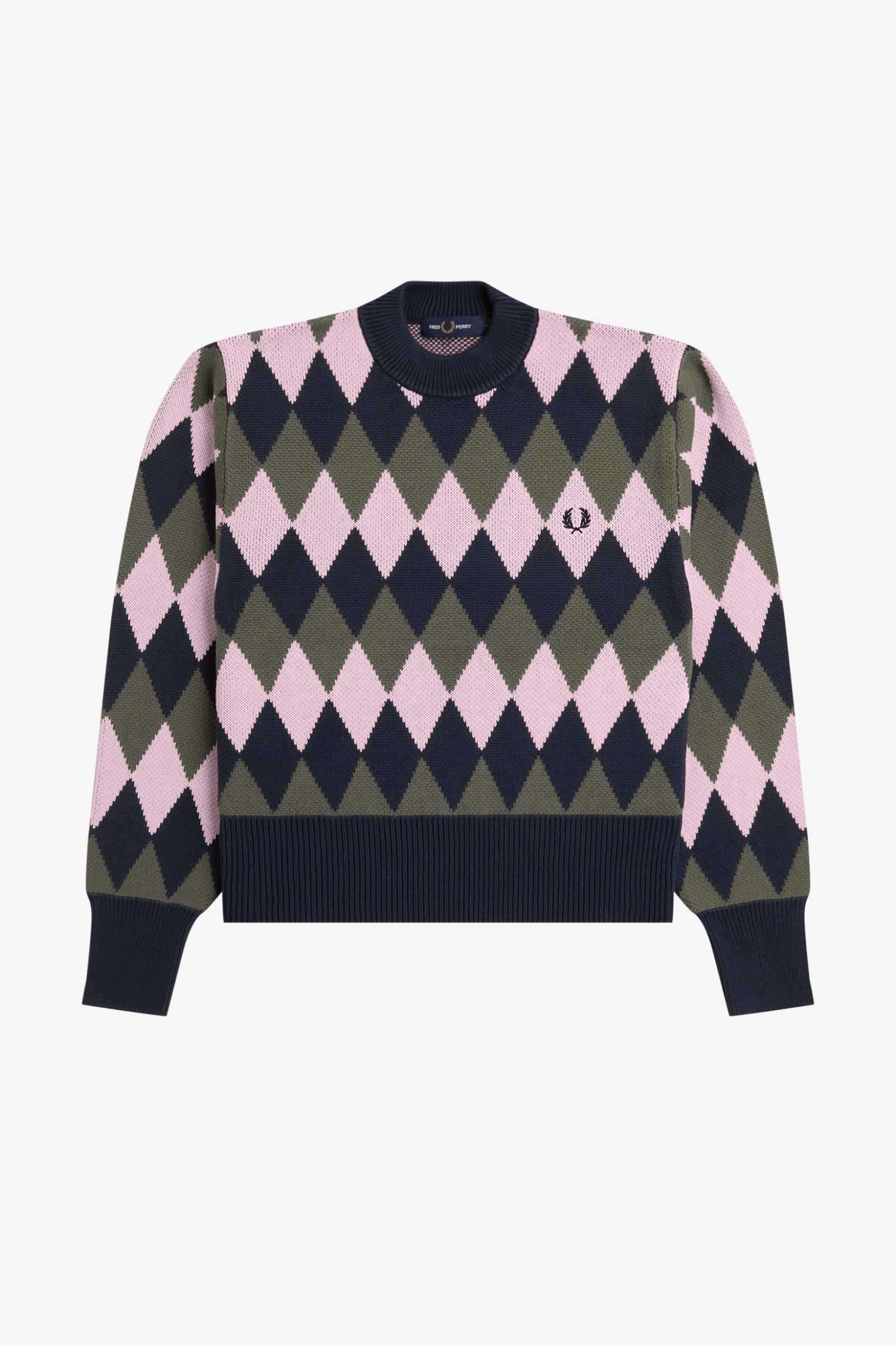 Fred Perry Diamond Jacquard Jumper (Navy)
