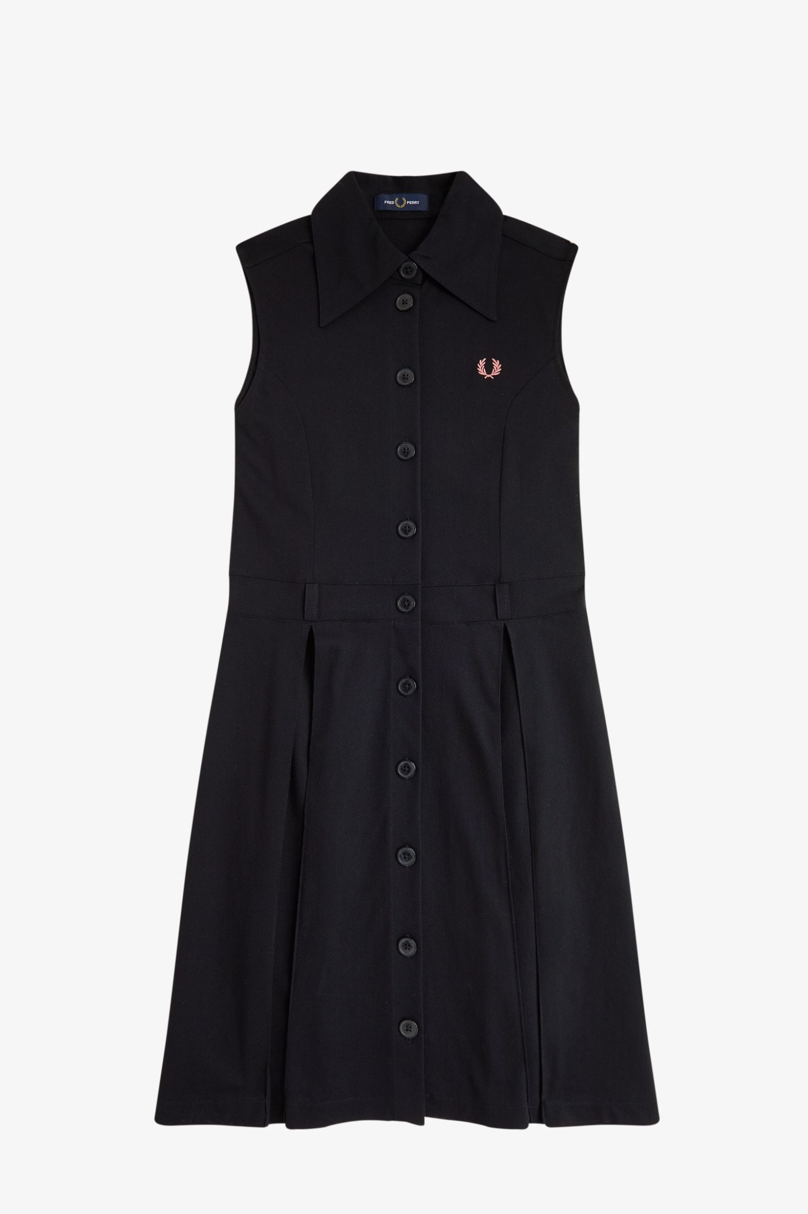 Fred Perry Mesh Shirt Dress in Black 