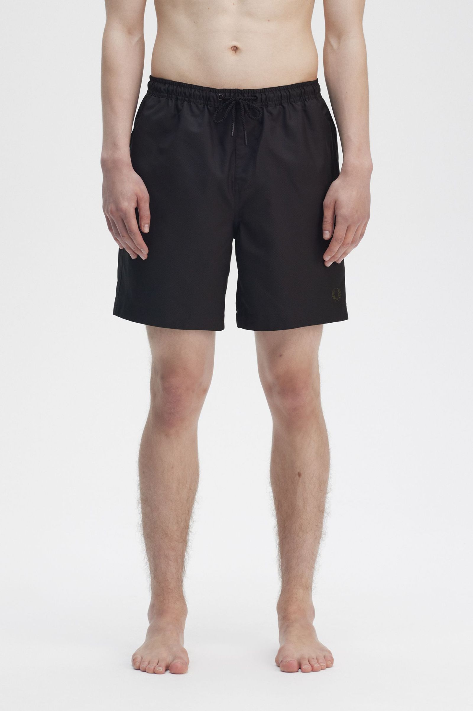 Fred Perry Classic Swimshort in Black/Court Green