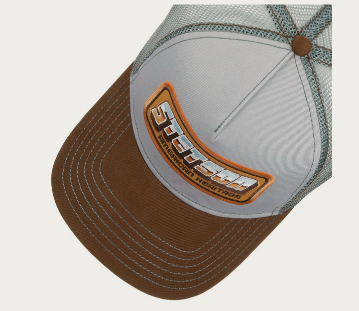 Stetson American Heritage Patch Trucker Cap in Blue-Grey 
