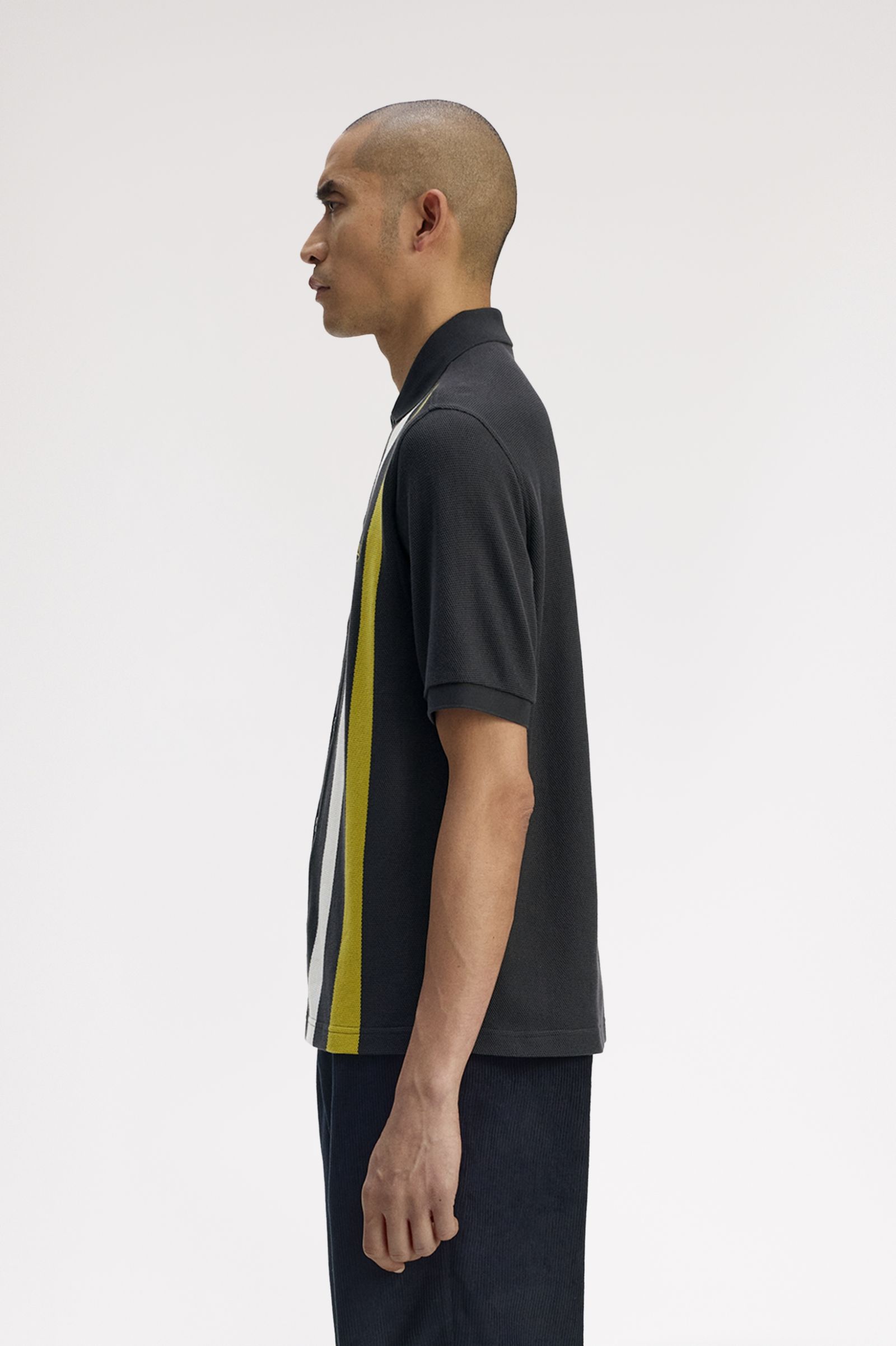 Fred Perry Vertical Stripe Polo (Anchor Grey)