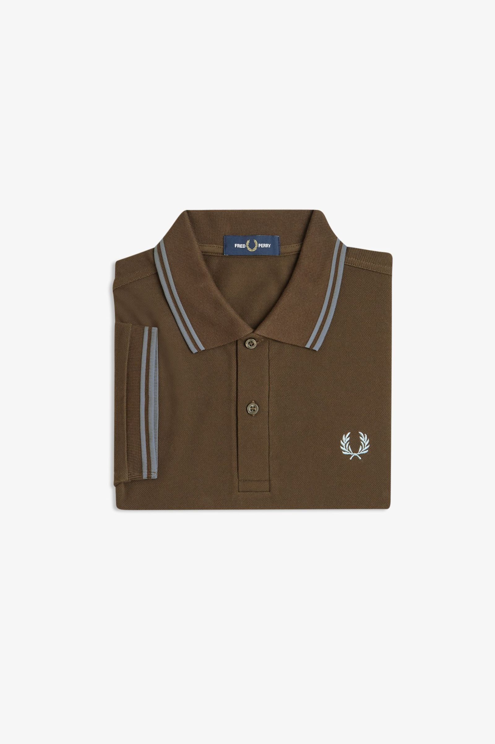 Fred Perry M3600 Twin Tipped Polo Shirt (Burned Tobacco/Stockport Blue)