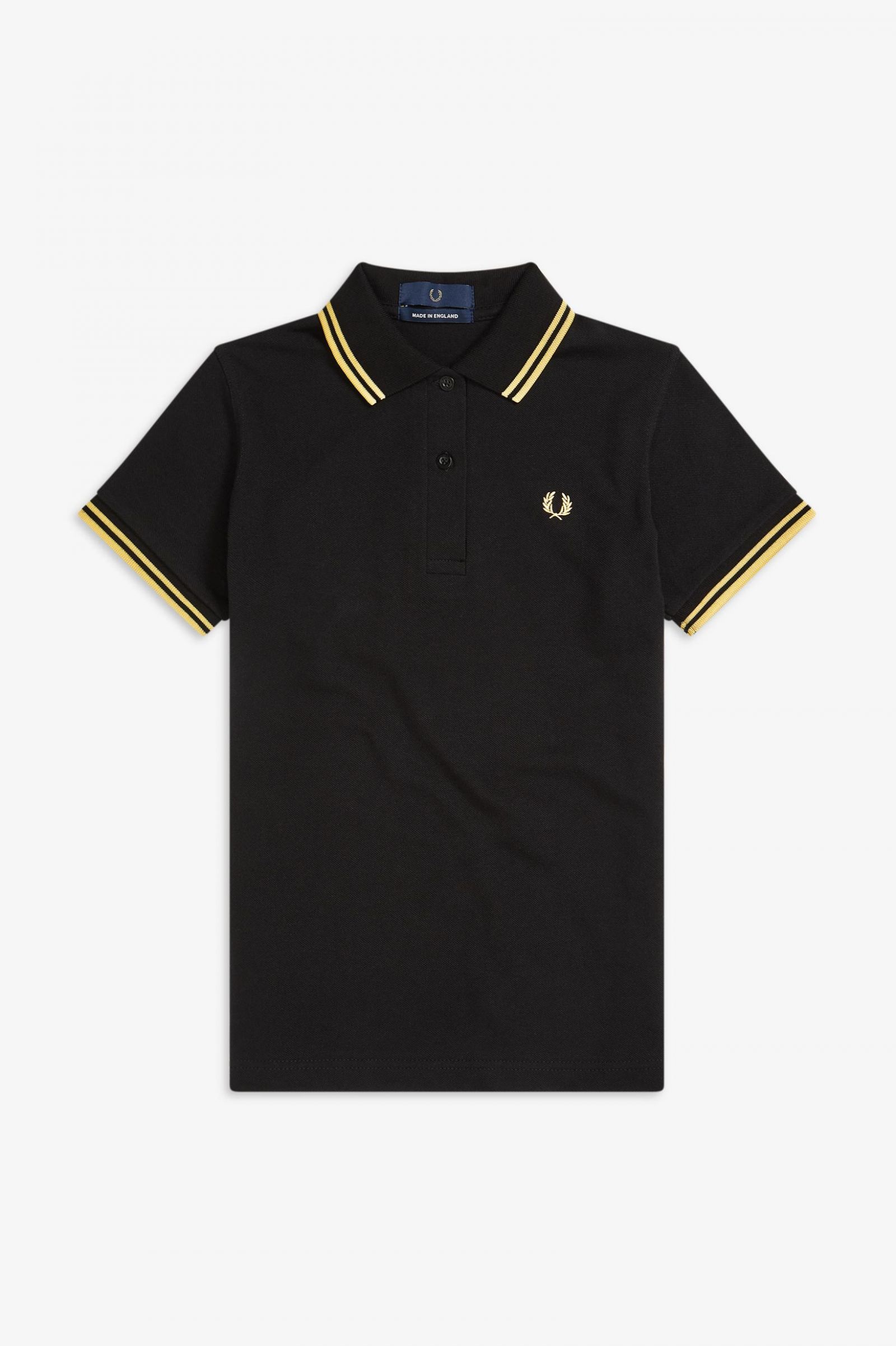 Fred Perry Twin Tipped Damen Polo Shirt Black Champagne