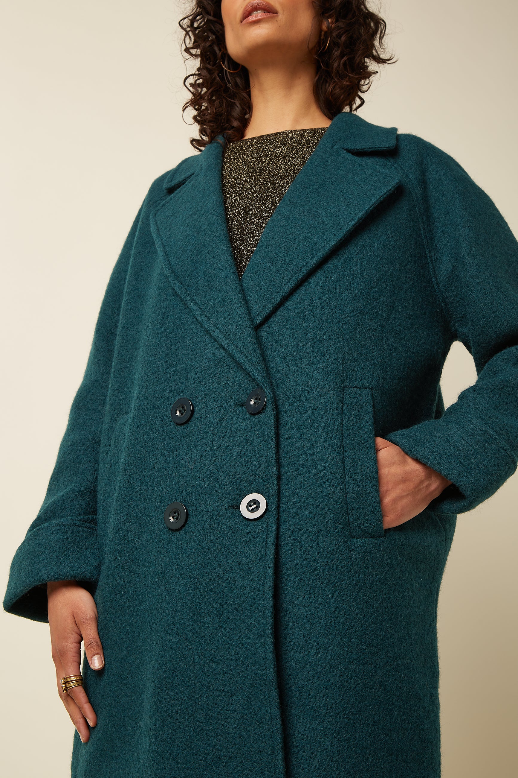 King Louie Amelie Coat Long Kennedy (Urban Green)