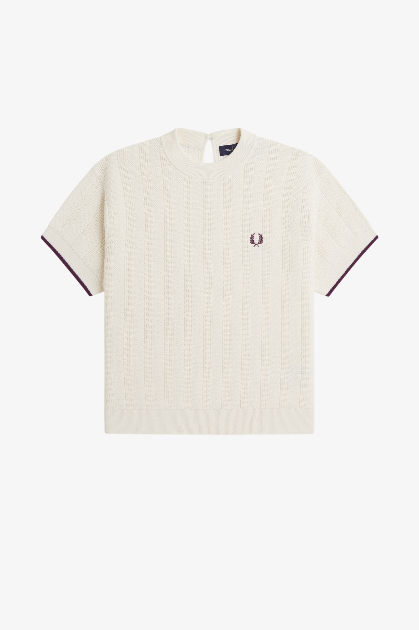 Fred Perry Textured Knitted Shirt (Ecru)