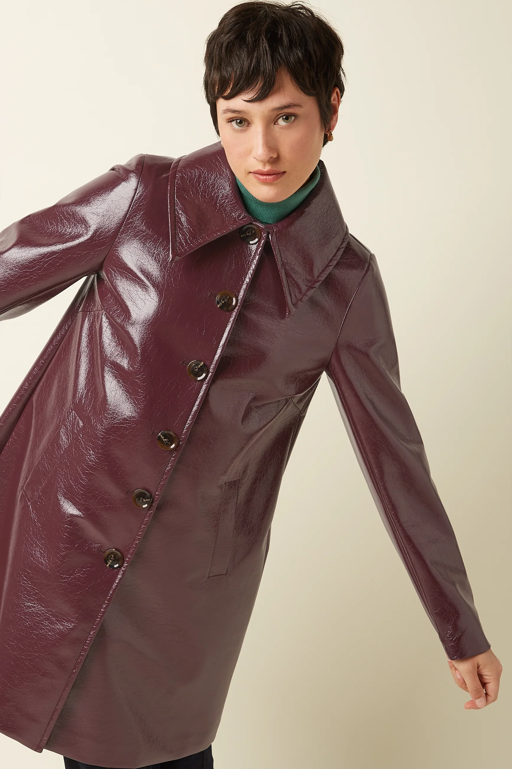 King Louie Anais Coat Shine (Bordeaux Red)