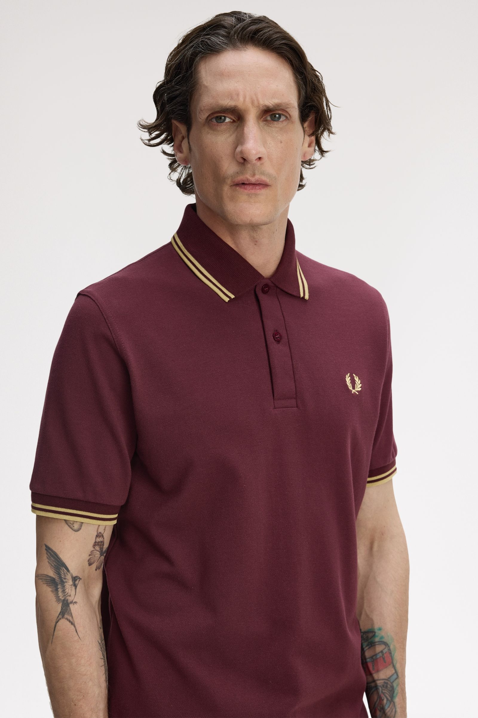 Fred Perry Made in England M12 Poloshirt (Oxblood/Champagne)